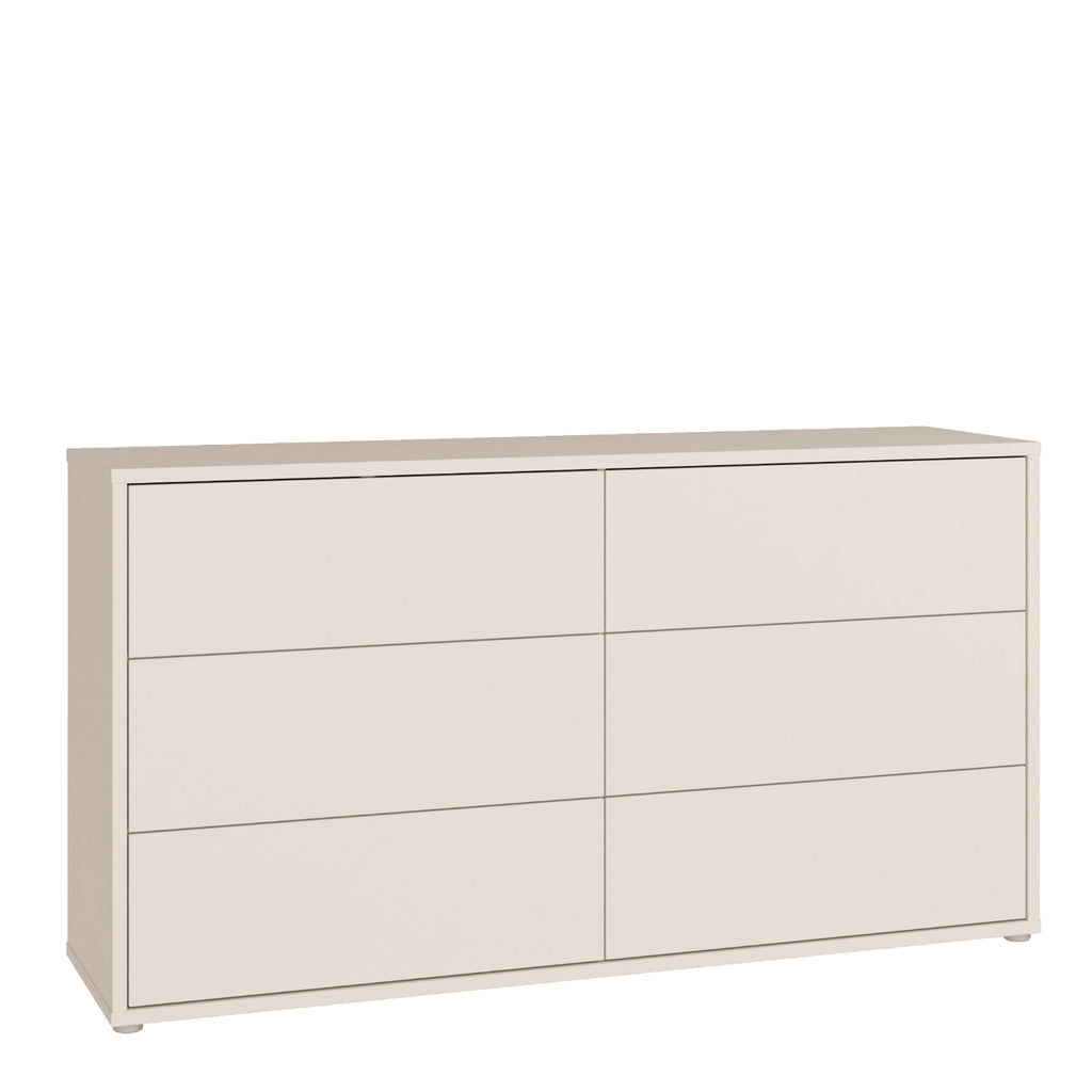 Alyson 6 Drawer Wide Chest with Push-to-Open Drawers in Sand