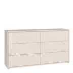 Alyson 6 Drawer Wide Chest with Push-to-Open Drawers in Sand