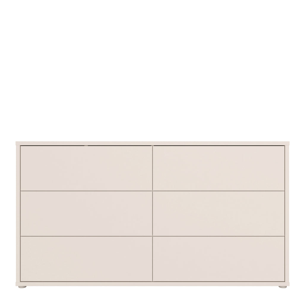 Alyson 6 Drawer Wide Chest with Push-to-Open Drawers in Sand