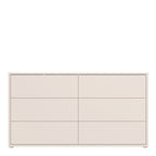 Alyson 6 Drawer Wide Chest with Push-to-Open Drawers in Sand