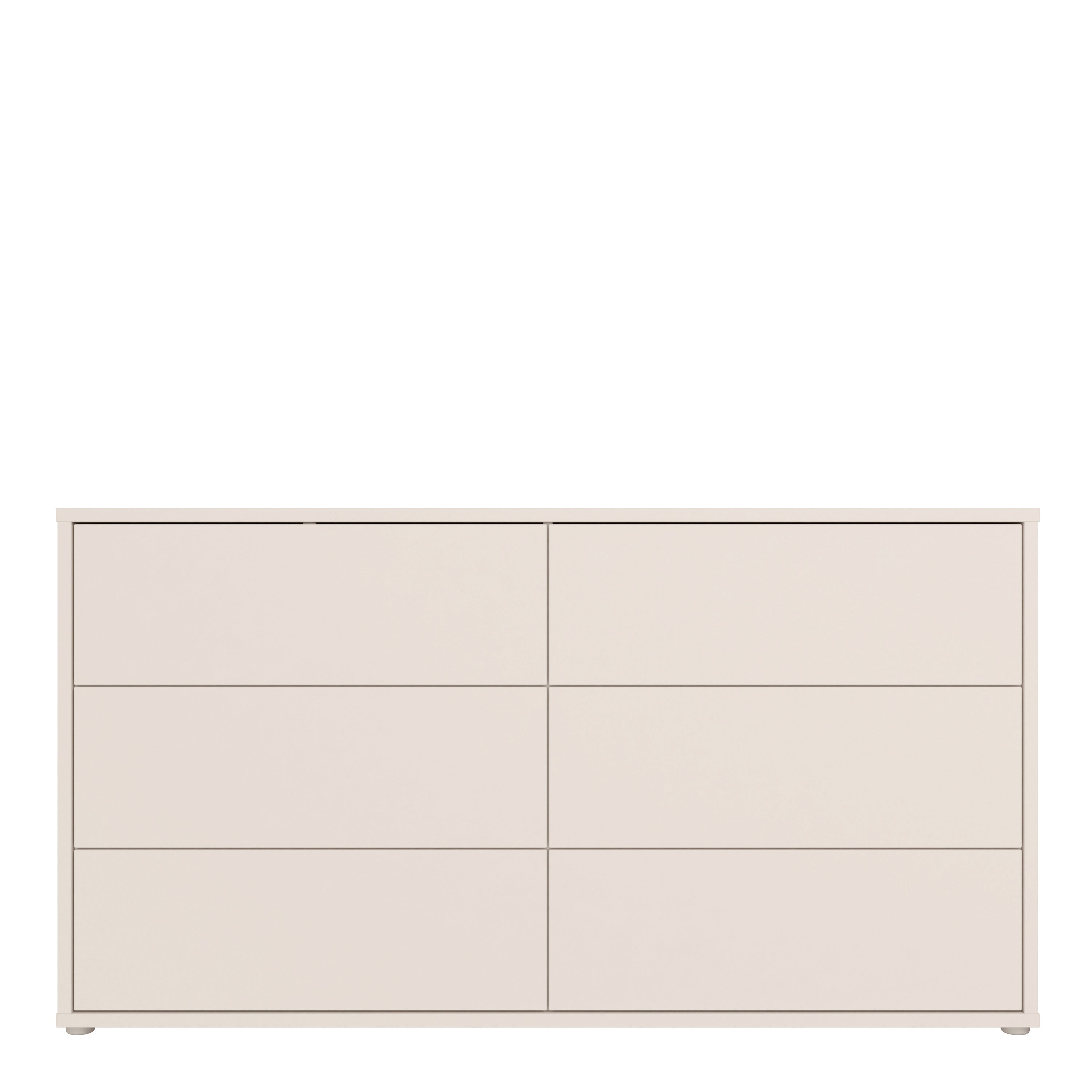 Alyson 6 Drawer Wide Chest with Push-to-Open Drawers in Sand