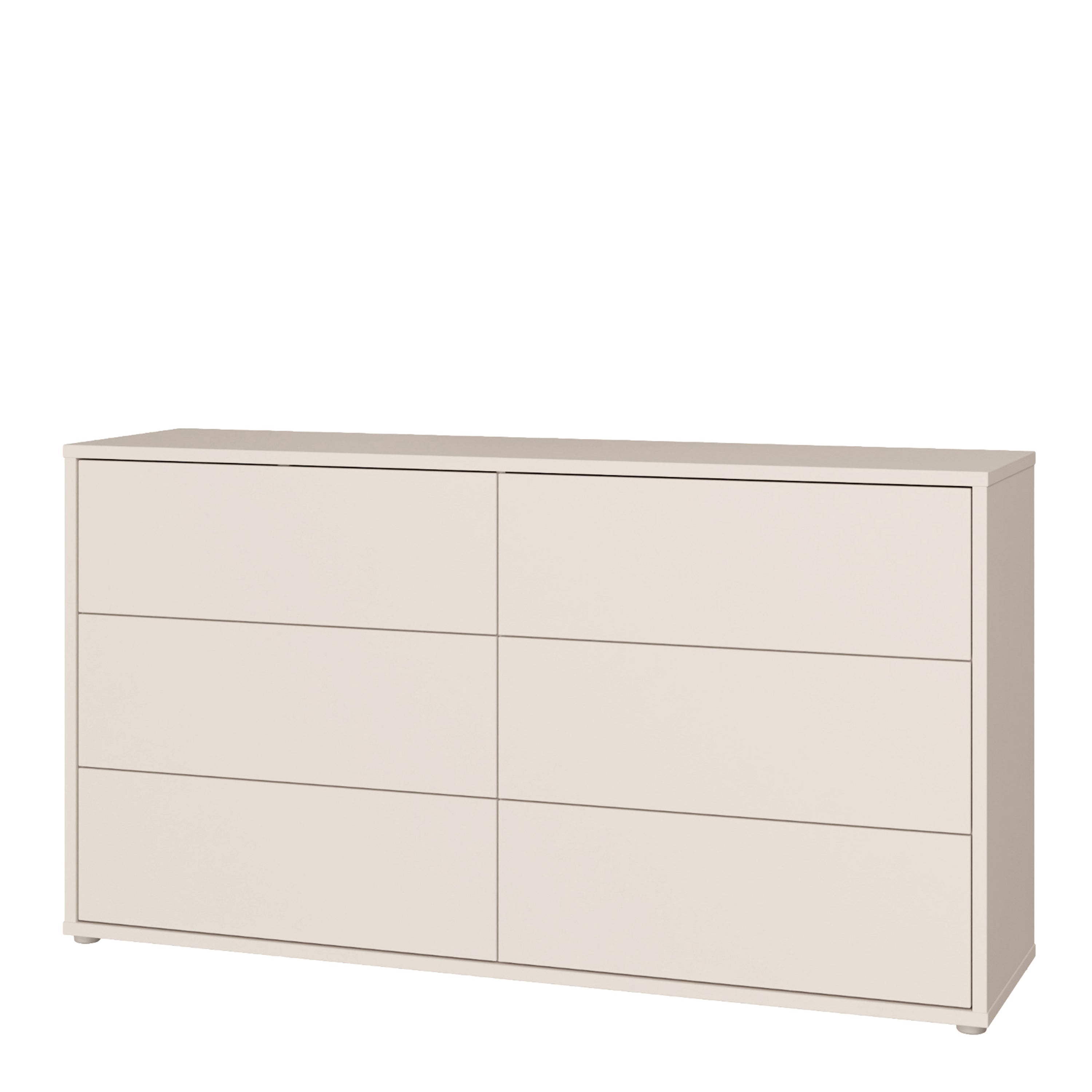 Alyson 6 Drawer Wide Chest with Push-to-Open Drawers in Sand