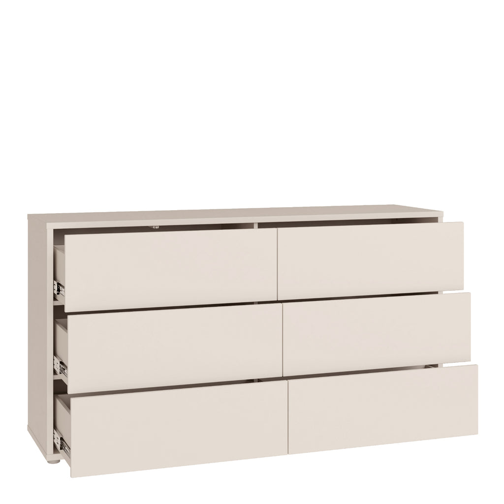 Alyson 6 Drawer Wide Chest with Push-to-Open Drawers in Sand
