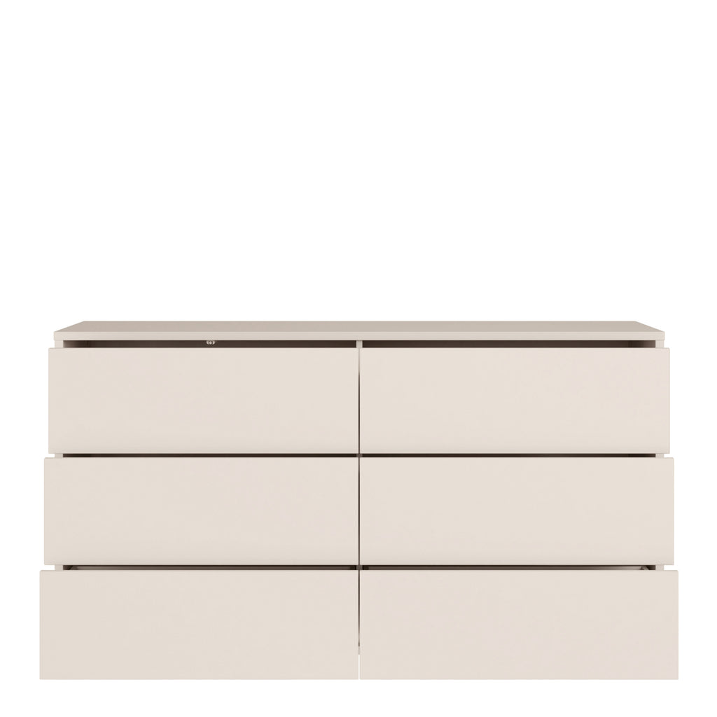 Alyson 6 Drawer Wide Chest with Push-to-Open Drawers in Sand
