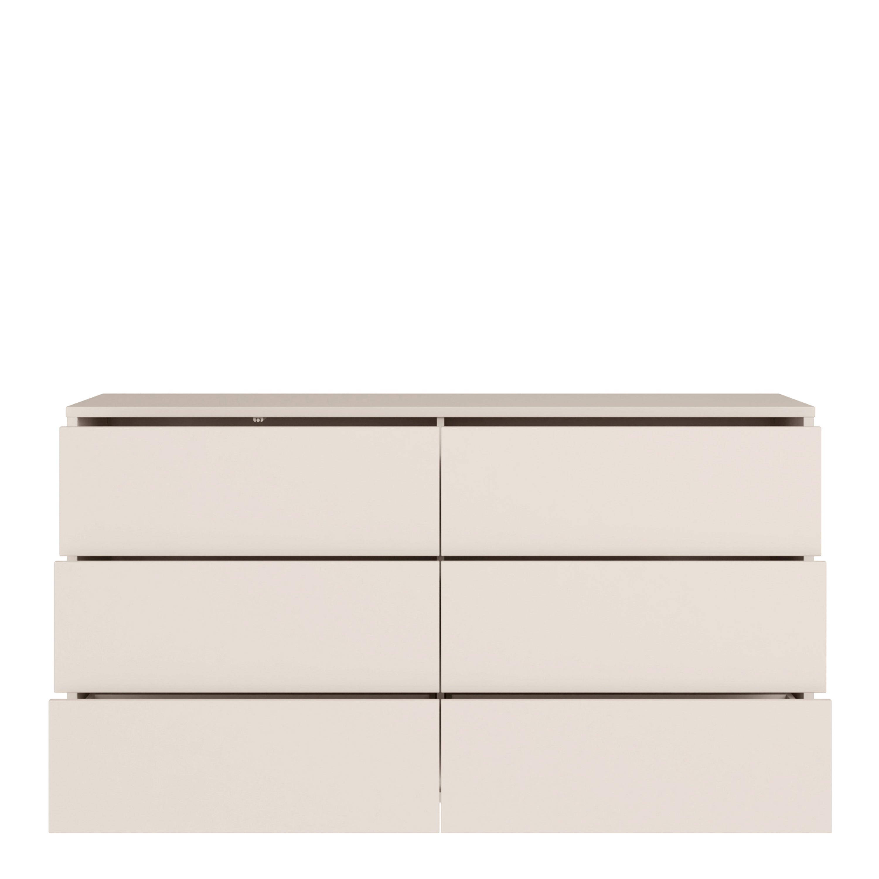 Alyson 6 Drawer Wide Chest with Push-to-Open Drawers in Sand