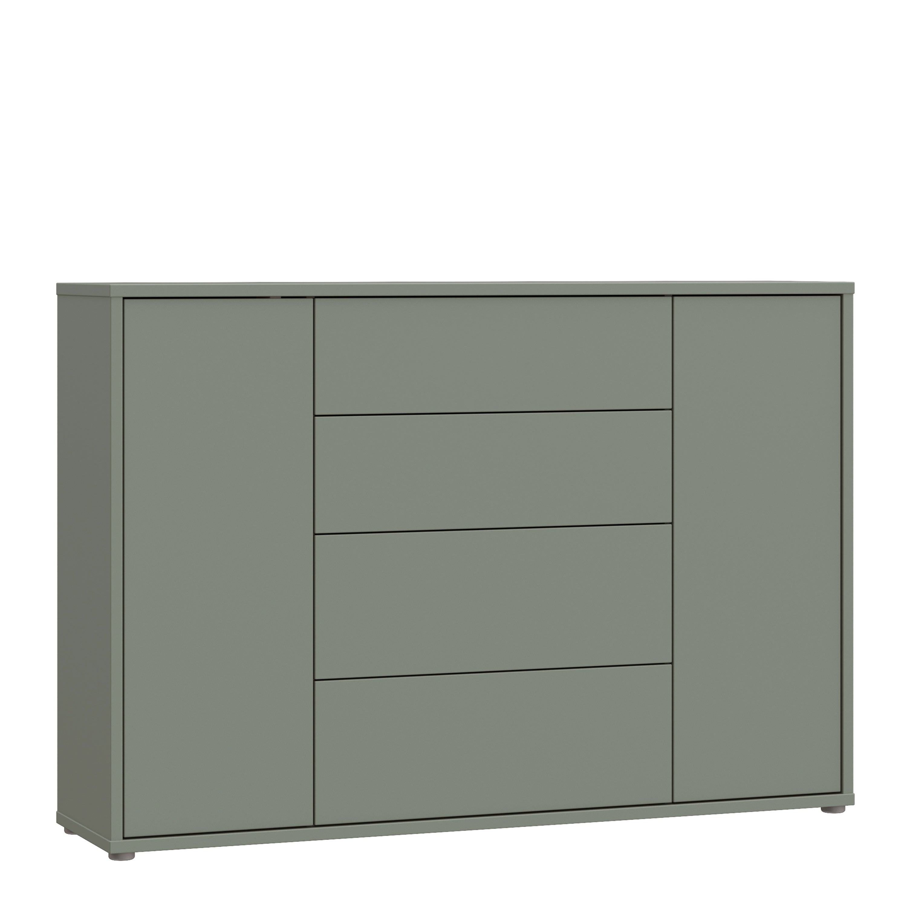 Alyson Wide Sideboard with 4 Drawers & 2 Doors with Push-to-Open in Sage Green