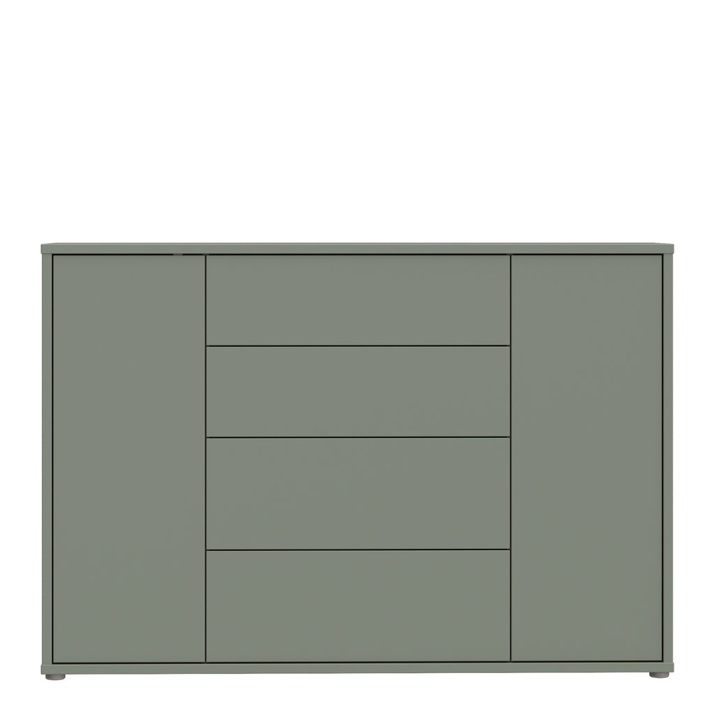 Alyson Wide Sideboard with 4 Drawers & 2 Doors with Push-to-Open in Sage Green