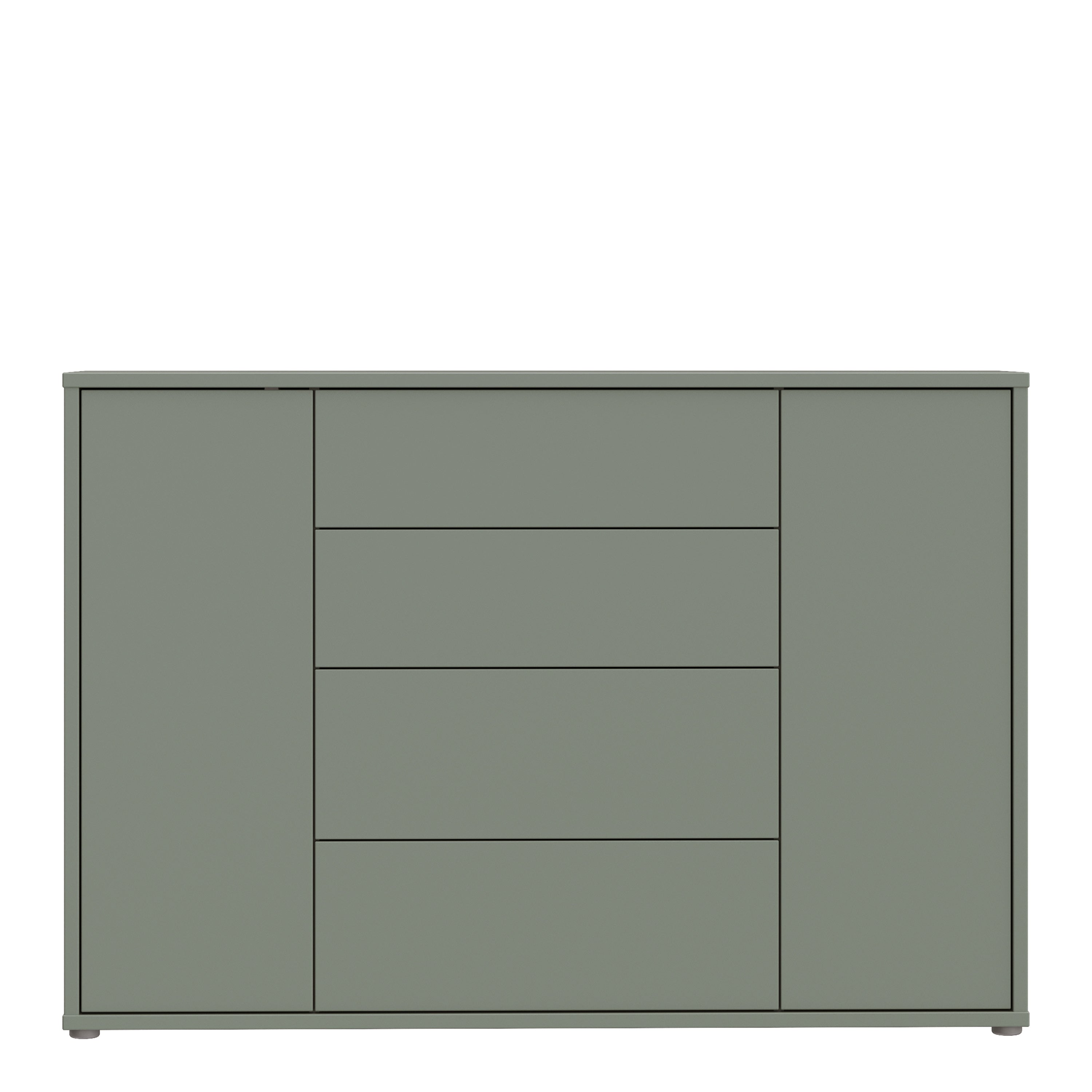 Alyson Wide Sideboard with 4 Drawers & 2 Doors with Push-to-Open in Sage Green