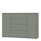 Alyson Wide Sideboard with 4 Drawers & 2 Doors with Push-to-Open in Sage Green