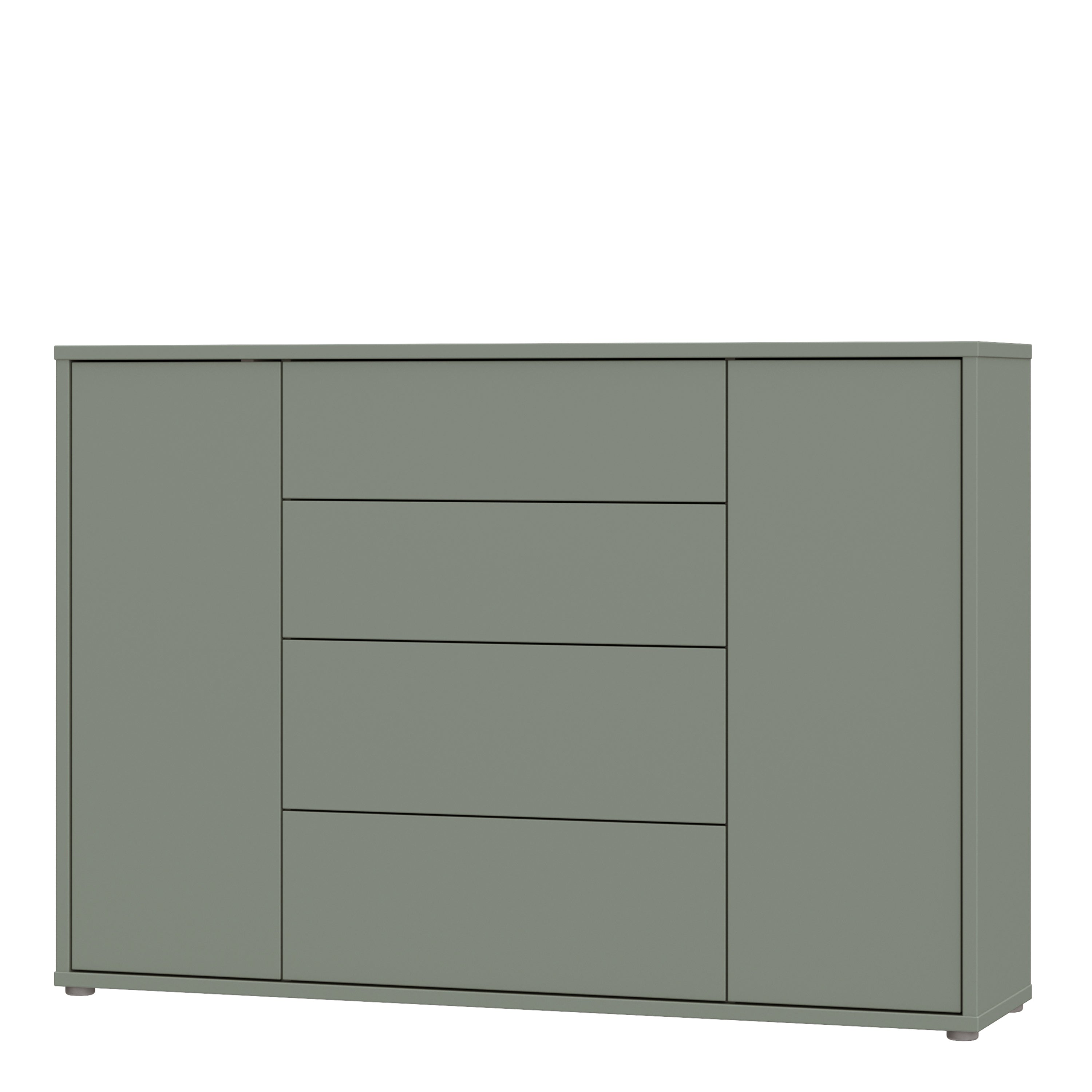 Alyson Wide Sideboard with 4 Drawers & 2 Doors with Push-to-Open in Sage Green