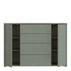 Alyson Wide Sideboard with 4 Drawers & 2 Doors with Push-to-Open in Sage Green