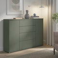 Alyson Wide Sideboard with 4 Drawers & 2 Doors with Push-to-Open in Sage Green