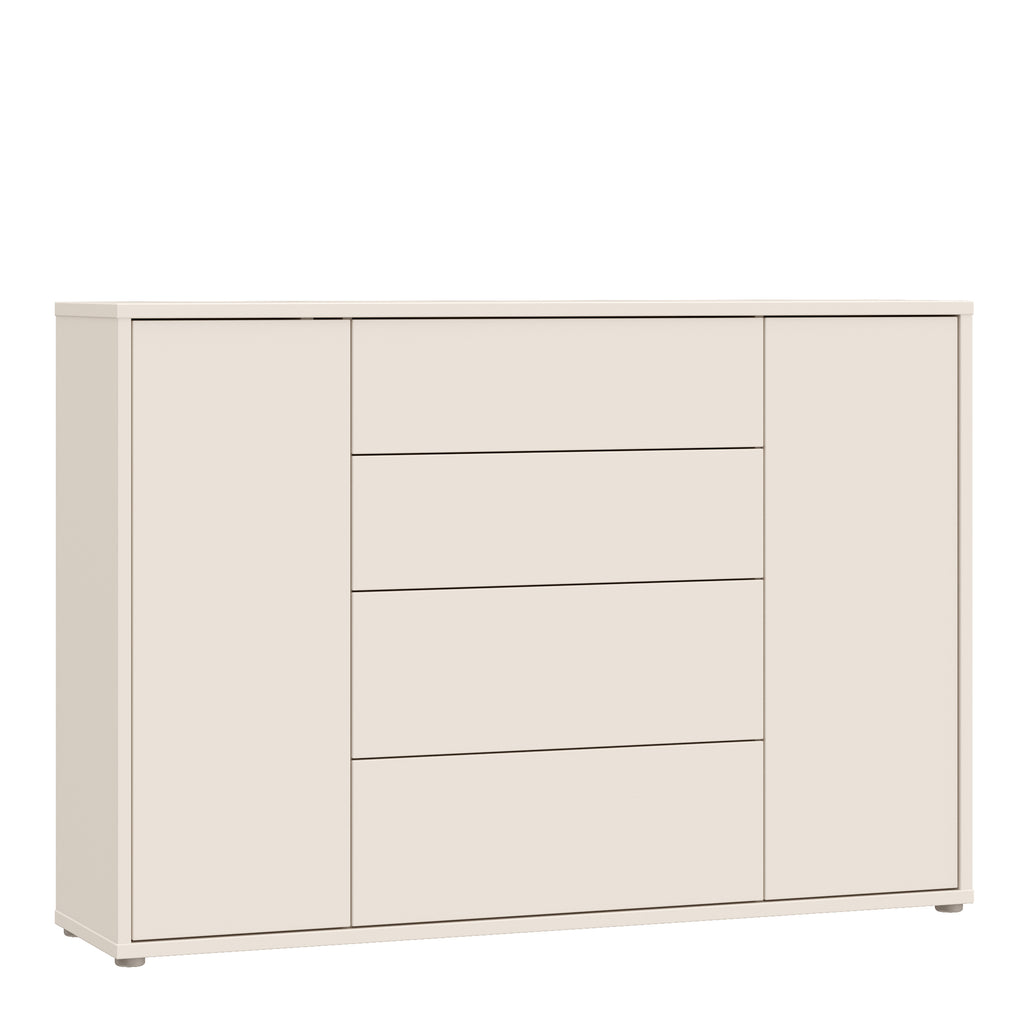 Alyson Wide Sideboard with 4 Drawers & 2 Doors with Push-to-Open in Sand