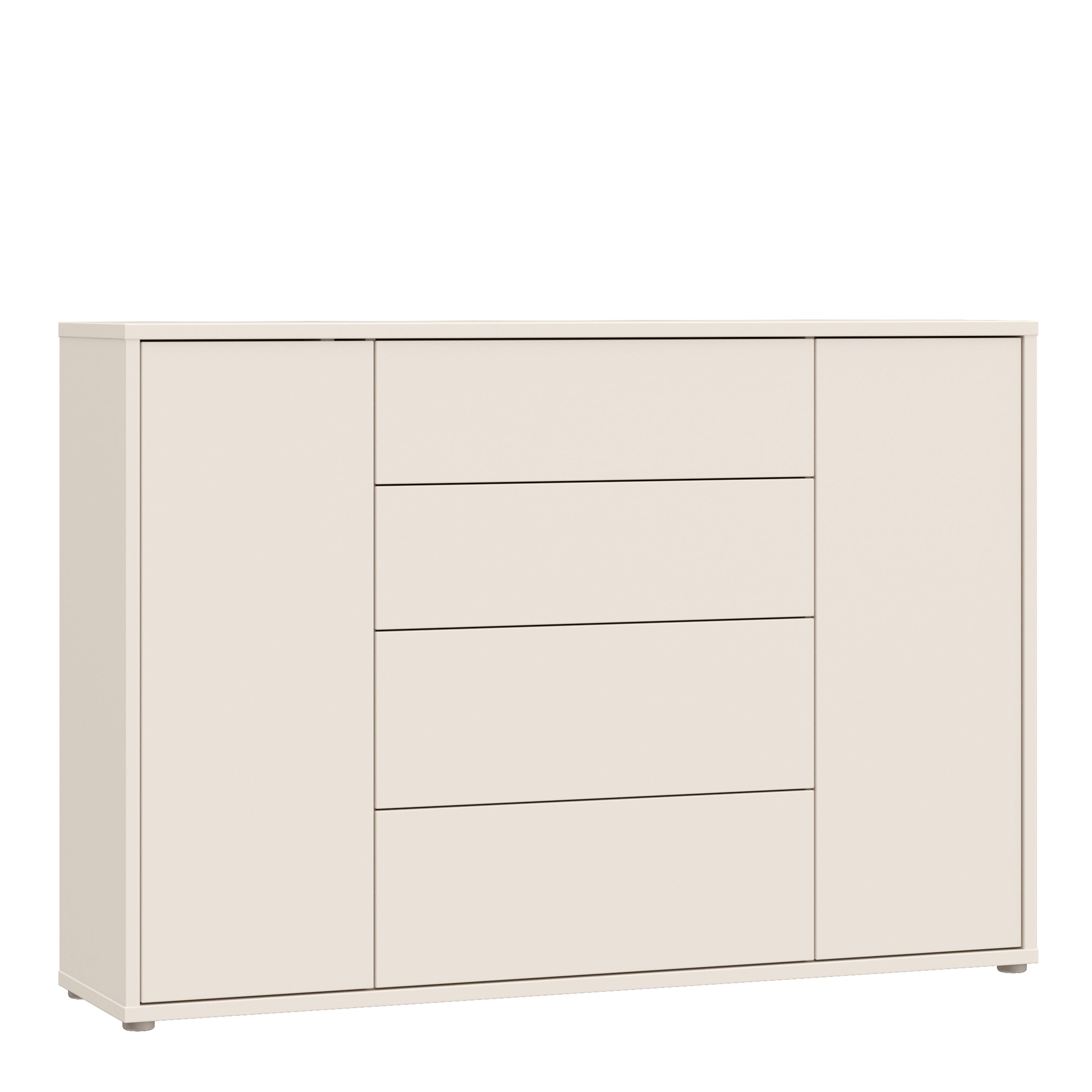Alyson Wide Sideboard with 4 Drawers & 2 Doors with Push-to-Open in Sand
