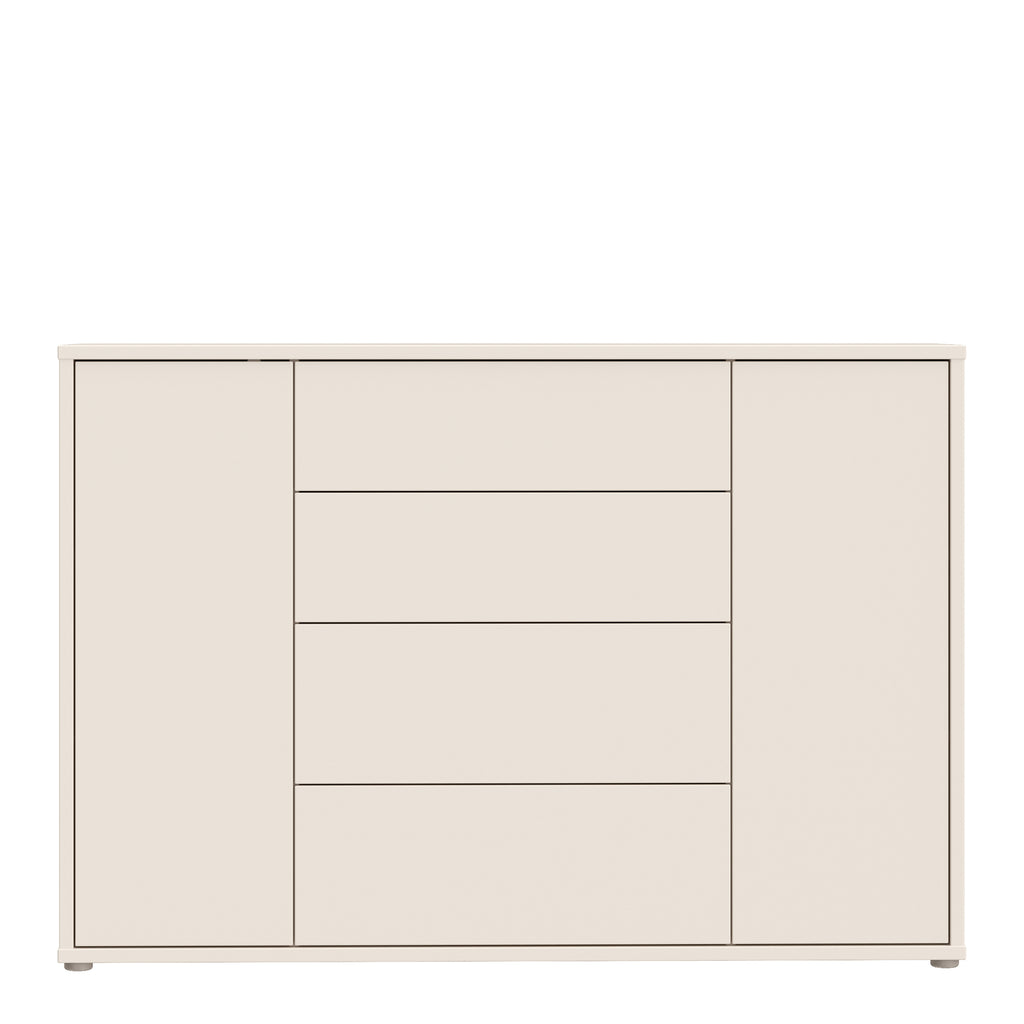 Alyson Wide Sideboard with 4 Drawers & 2 Doors with Push-to-Open in Sand