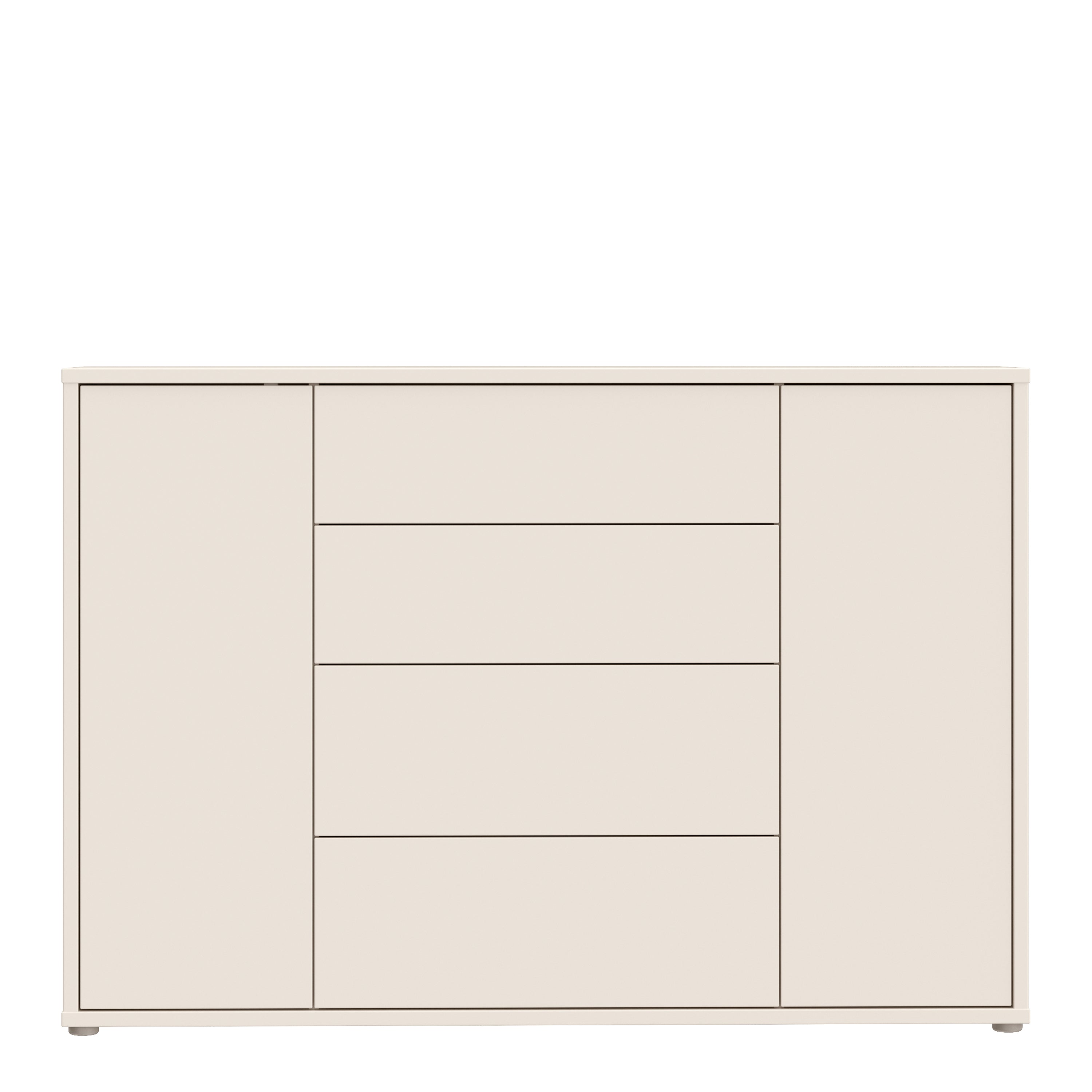 Alyson Wide Sideboard with 4 Drawers & 2 Doors with Push-to-Open in Sand