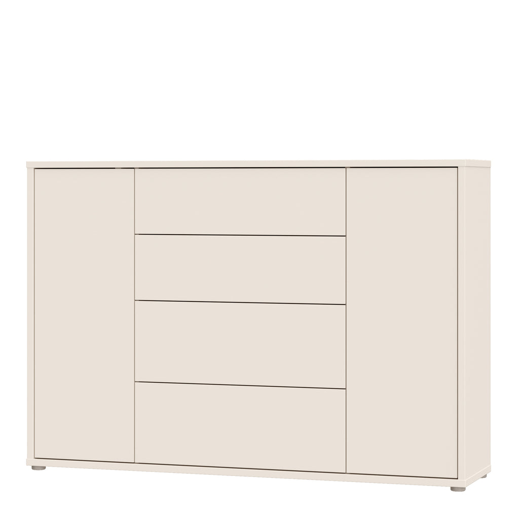 Alyson Wide Sideboard with 4 Drawers & 2 Doors with Push-to-Open in Sand