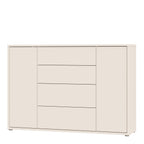 Alyson Wide Sideboard with 4 Drawers & 2 Doors with Push-to-Open in Sand