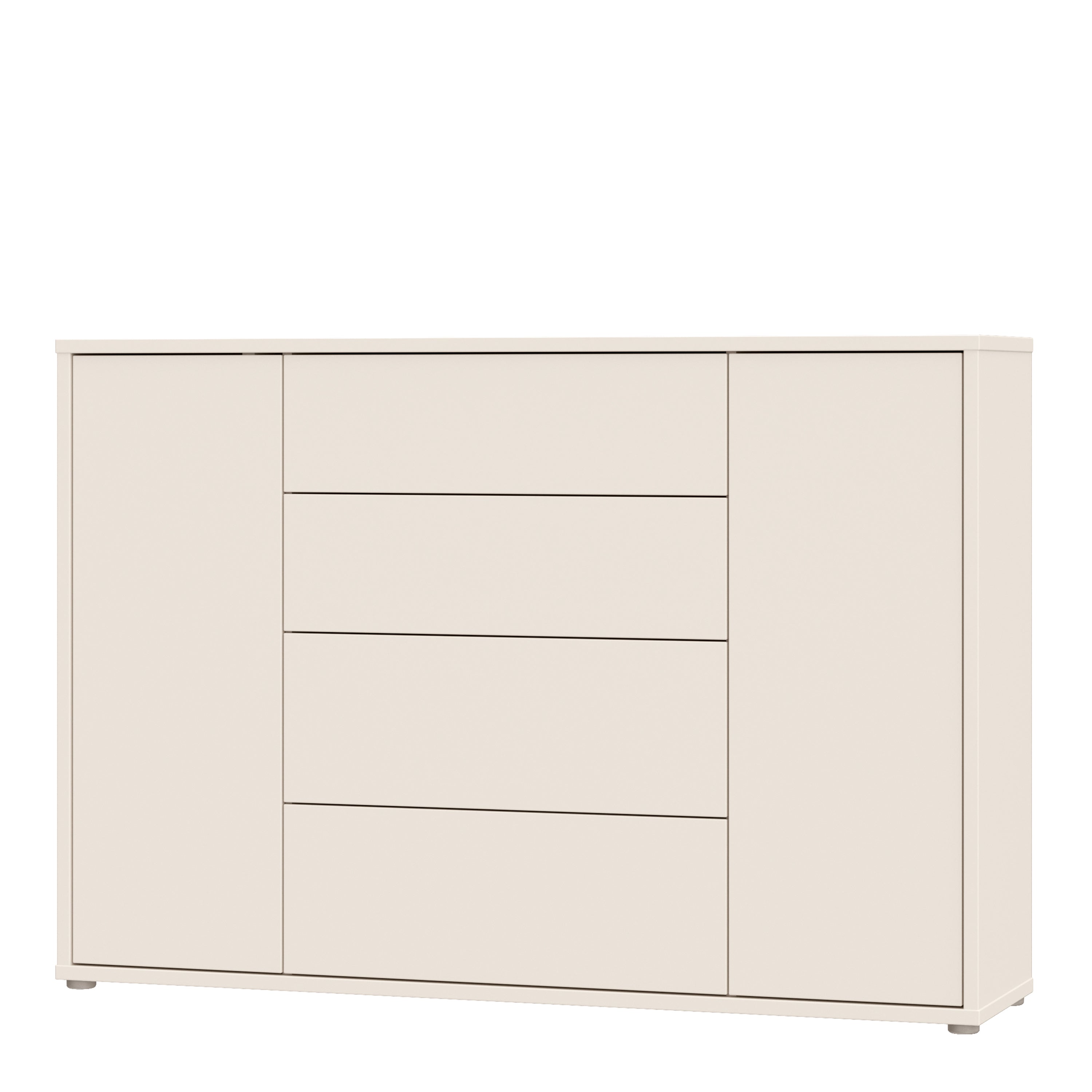 Alyson Wide Sideboard with 4 Drawers & 2 Doors with Push-to-Open in Sand