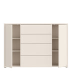 Alyson Wide Sideboard with 4 Drawers & 2 Doors with Push-to-Open in Sand