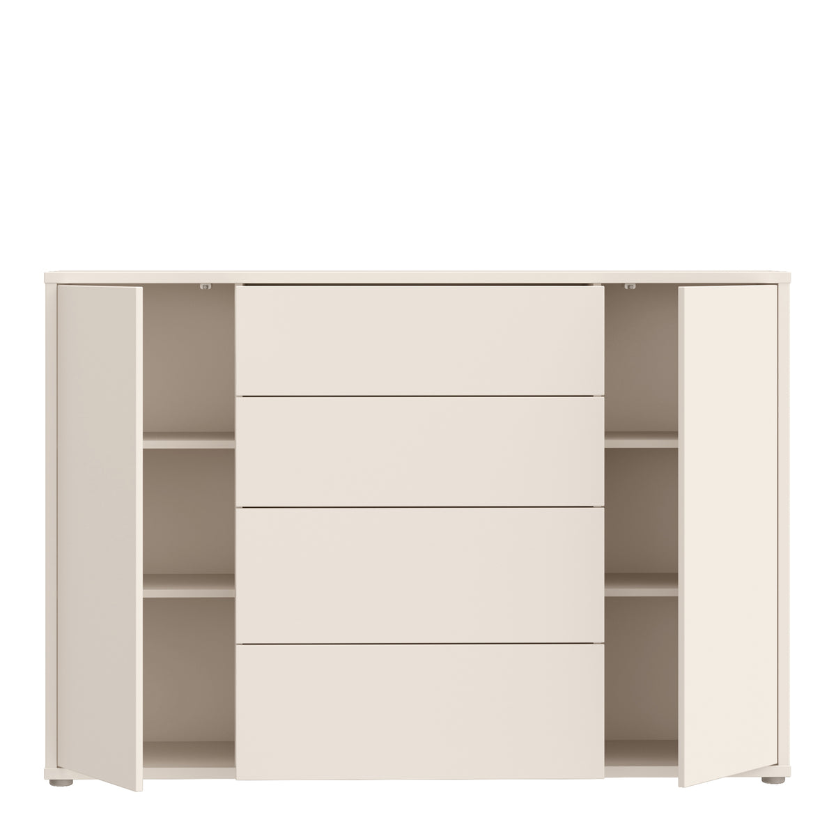 Alyson Wide Sideboard with 4 Drawers & 2 Doors with Push-to-Open in Sand