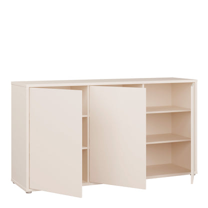 Alyson 3 Door Sideboard with Push-to-Open Doors and Drawer in Sand
