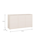 Alyson 3 Door Sideboard with Push-to-Open Doors and Drawer in Sand