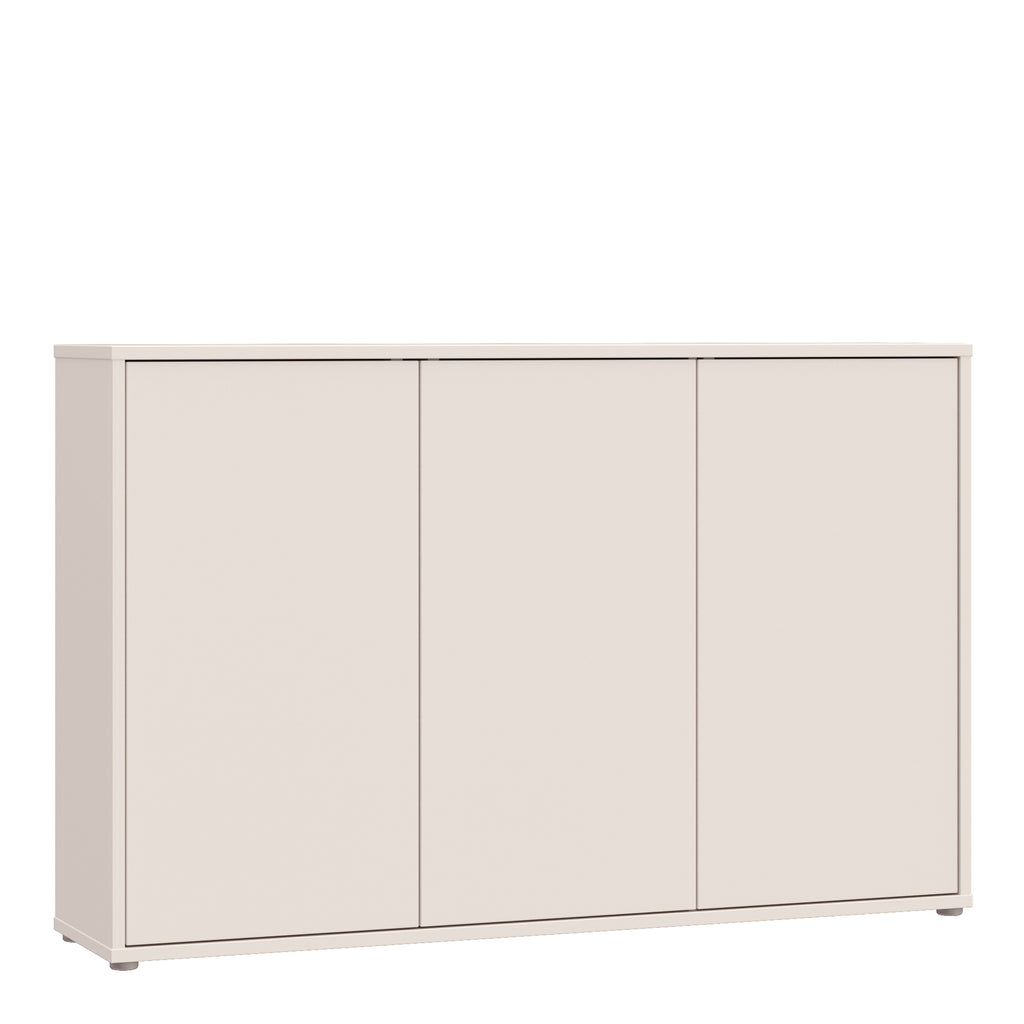 Alyson 3 Door Sideboard with Push-to-Open Doors in Sand