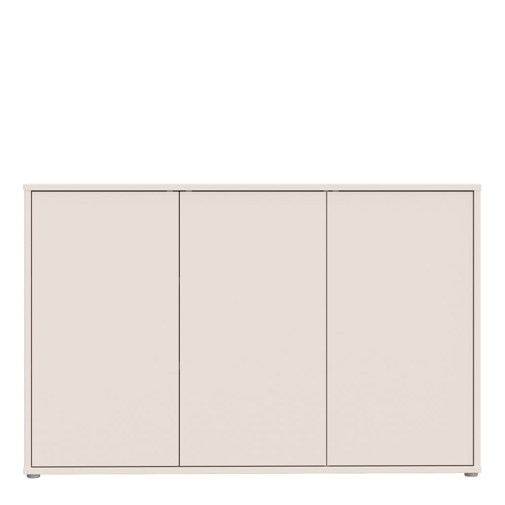 Alyson 3 Door Sideboard with Push-to-Open Doors in Sand