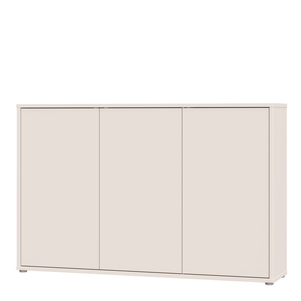 Alyson 3 Door Sideboard with Push-to-Open Doors in Sand