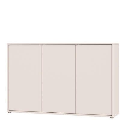 Alyson 3 Door Sideboard with Push-to-Open Doors in Sand
