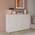Alyson 3 Door Sideboard with Push-to-Open Doors in Sand