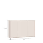 Alyson 3 Door Sideboard with Push-to-Open Doors in Sand