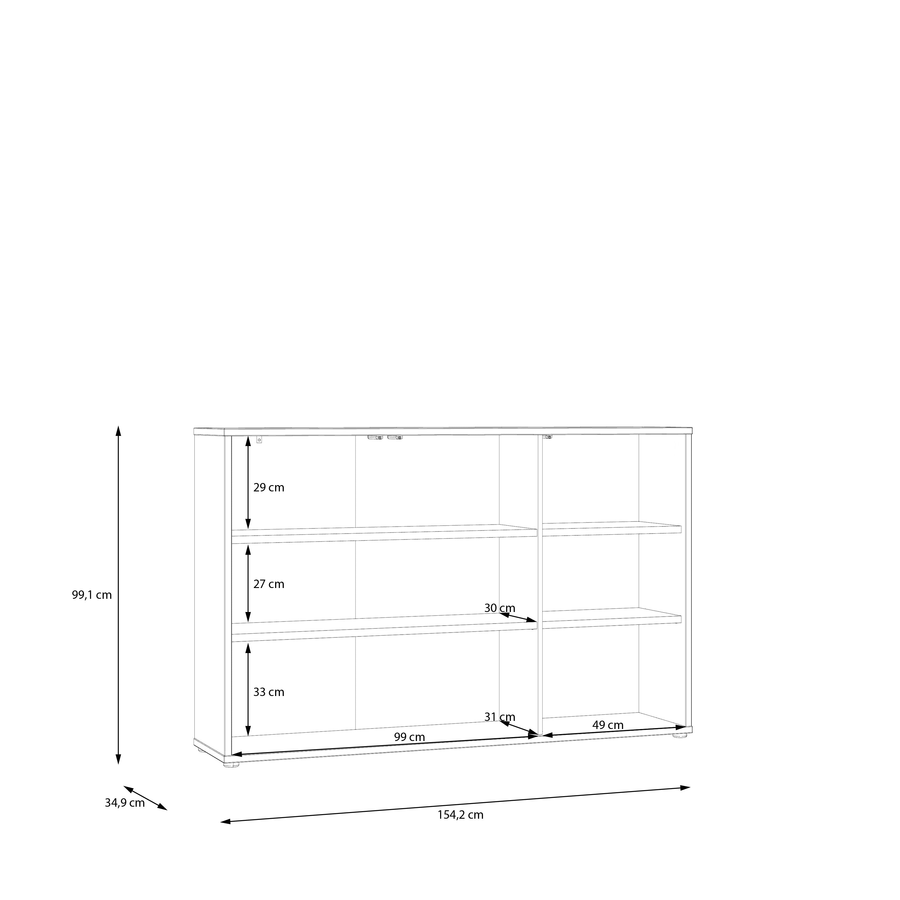 Alyson 3 Door Sideboard with Push-to-Open Doors in Sand
