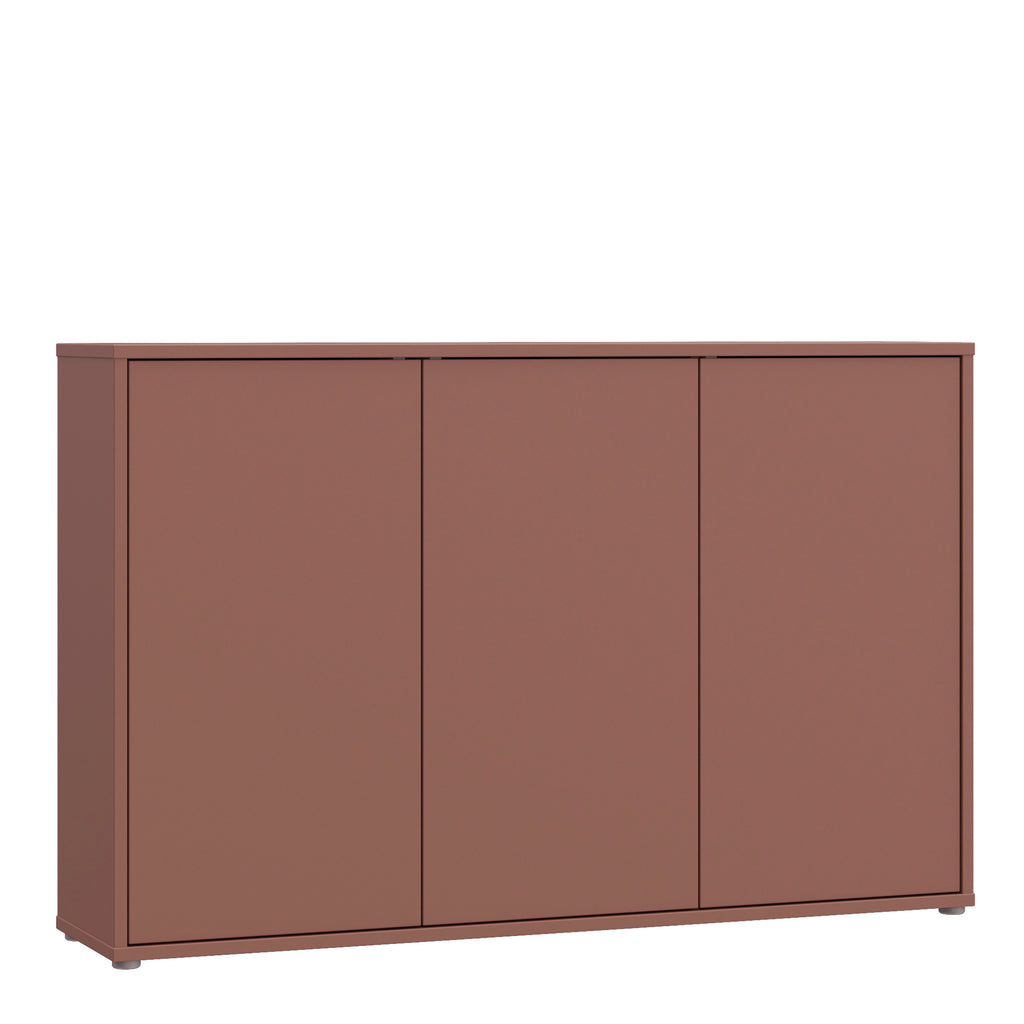 Alyson 3 Door Sideboard with Push-to-Open Doors in Terracotta