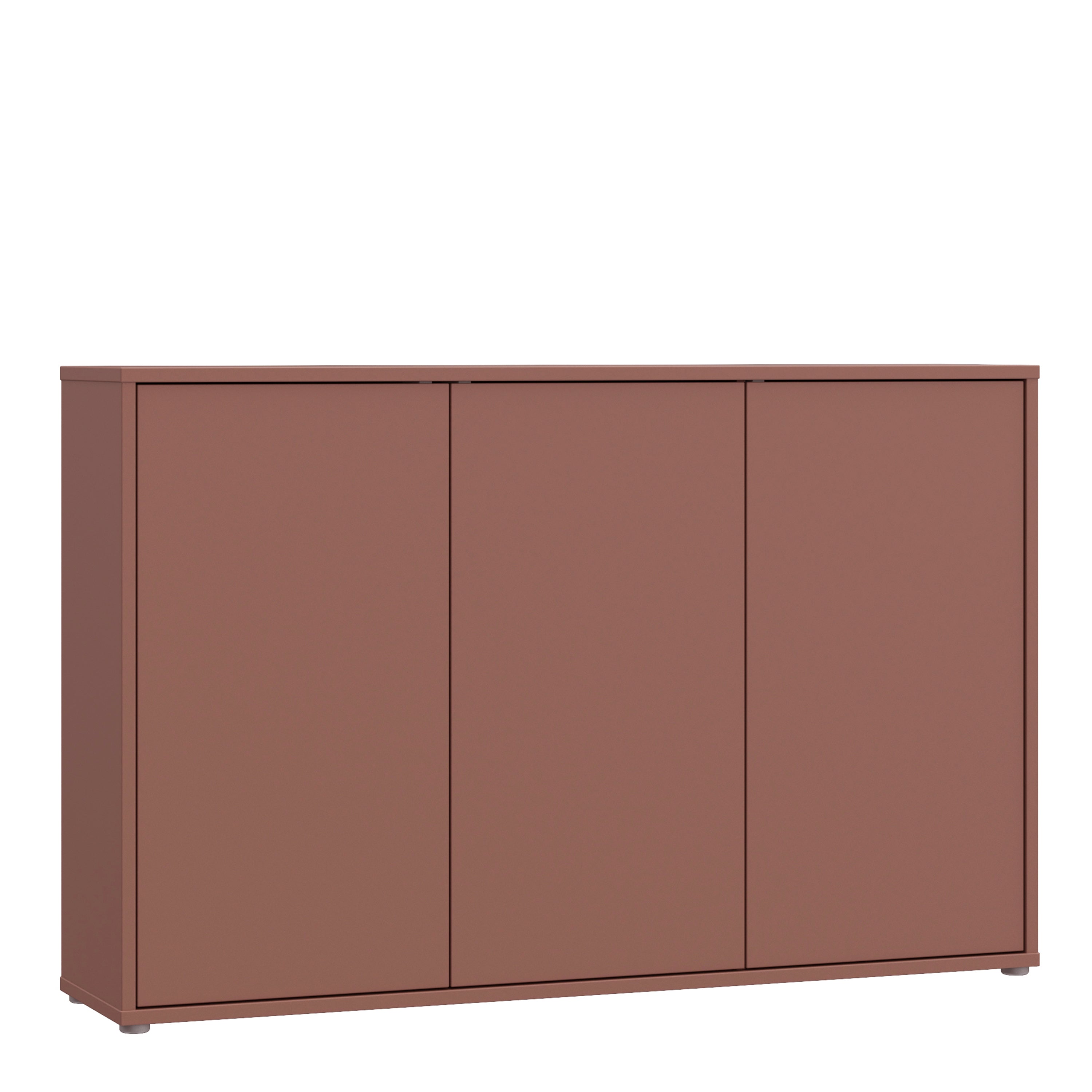 Alyson 3 Door Sideboard with Push-to-Open Doors in Terracotta