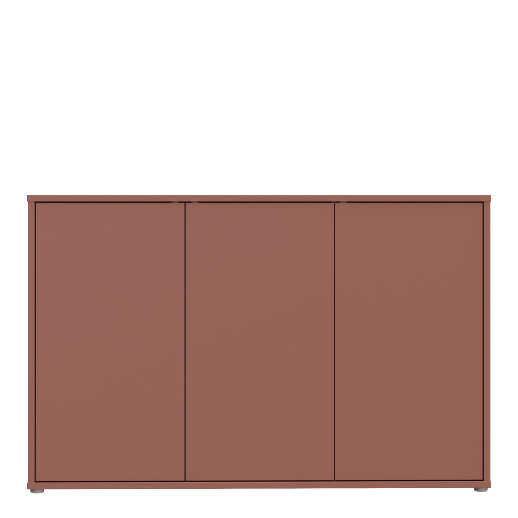 Alyson 3 Door Sideboard with Push-to-Open Doors in Terracotta