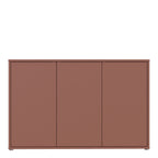 Alyson 3 Door Sideboard with Push-to-Open Doors in Terracotta