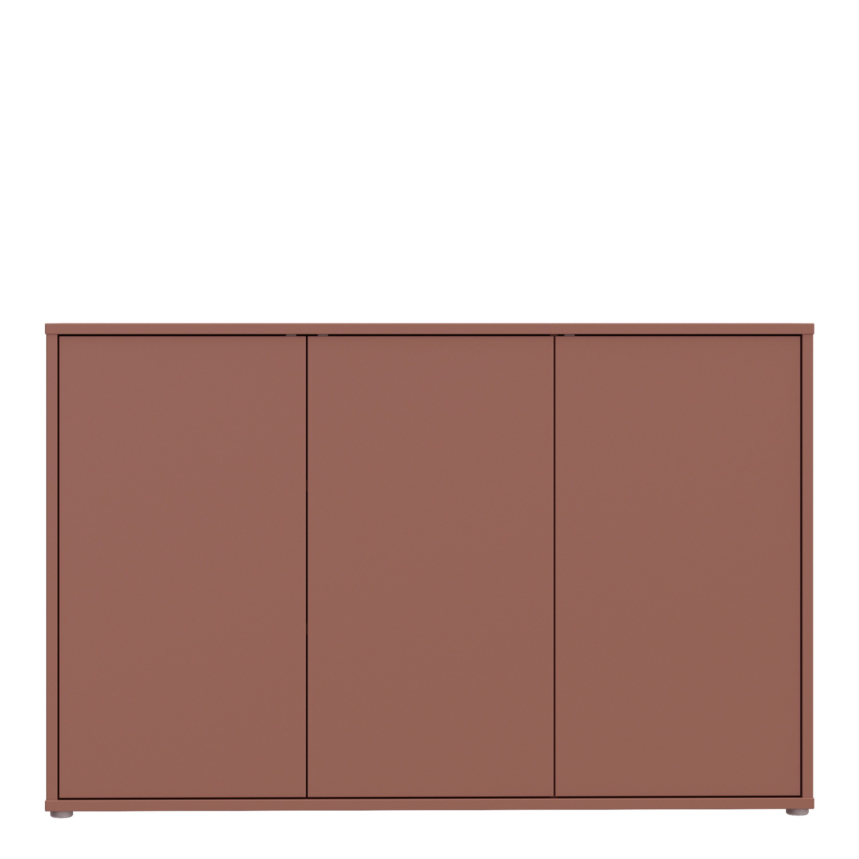 Alyson 3 Door Sideboard with Push-to-Open Doors in Terracotta