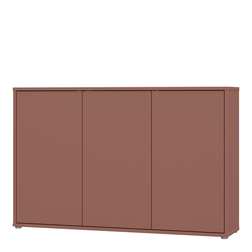 Alyson 3 Door Sideboard with Push-to-Open Doors in Terracotta