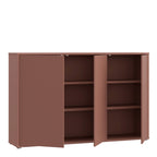 Alyson 3 Door Sideboard with Push-to-Open Doors in Terracotta