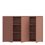 Alyson 3 Door Sideboard with Push-to-Open Doors in Terracotta