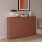 Alyson 3 Door Sideboard with Push-to-Open Doors in Terracotta