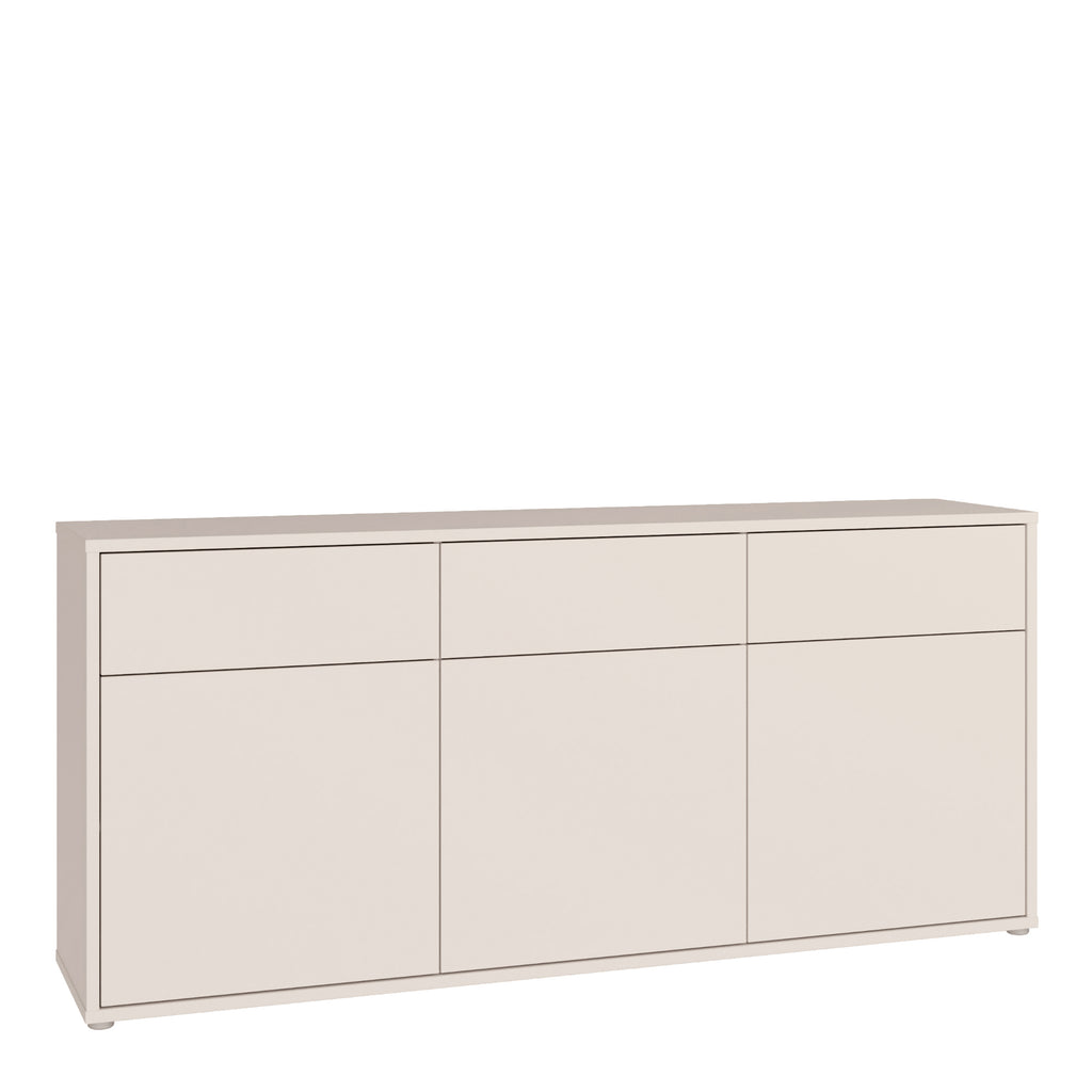 Alyson 3 Door 3 Drawer Sideboard with Push-to-Open Drawers in Sand