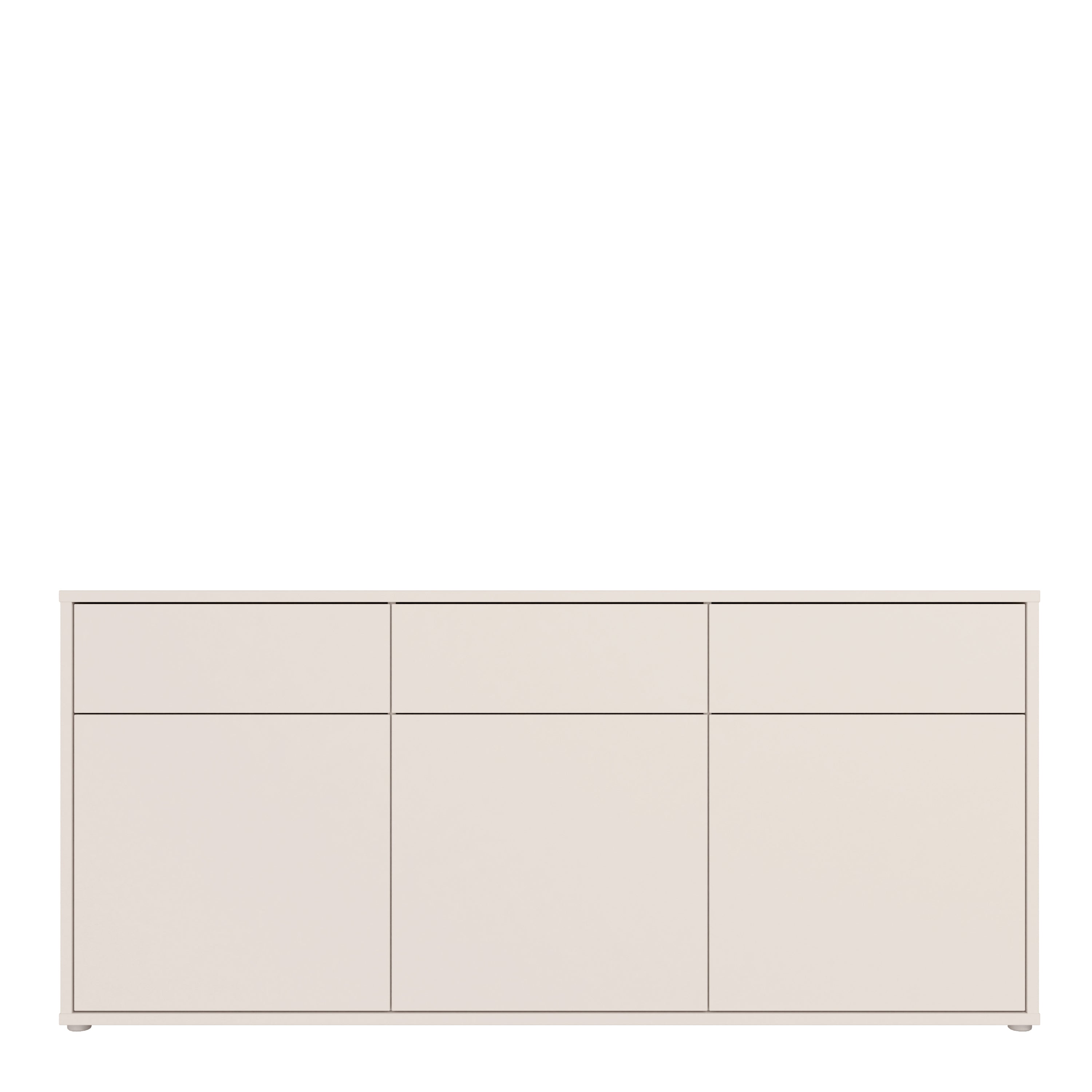 Alyson 3 Door 3 Drawer Sideboard with Push-to-Open Drawers in Sand
