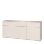 Alyson 3 Door 3 Drawer Sideboard with Push-to-Open Drawers in Sand
