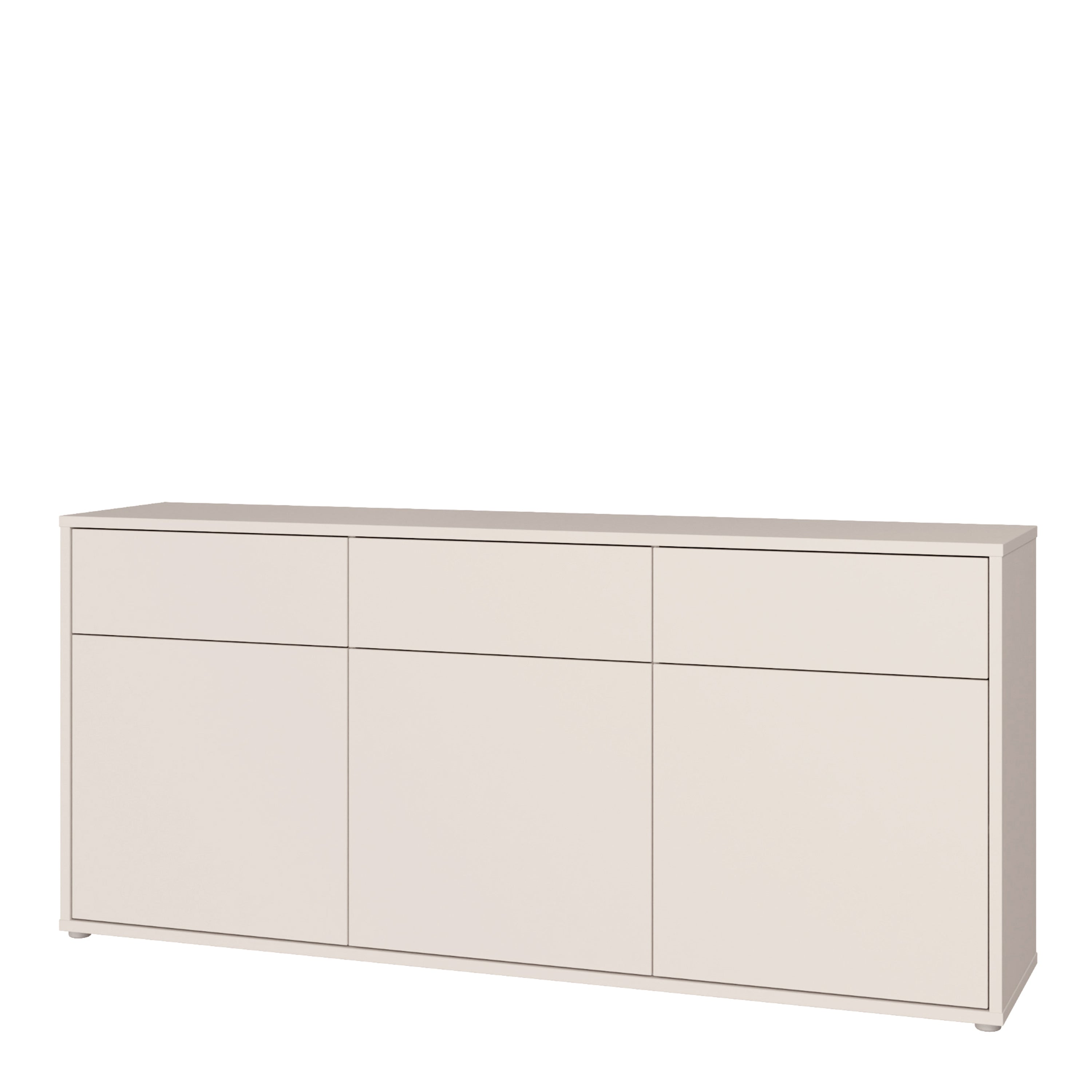 Alyson 3 Door 3 Drawer Sideboard with Push-to-Open Drawers in Sand