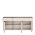 Alyson 3 Door 3 Drawer Sideboard with Push-to-Open Drawers in Sand