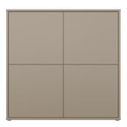 Alyson 4 Door Large Storage Cabinet with Push-to-Open Doors in Taupe