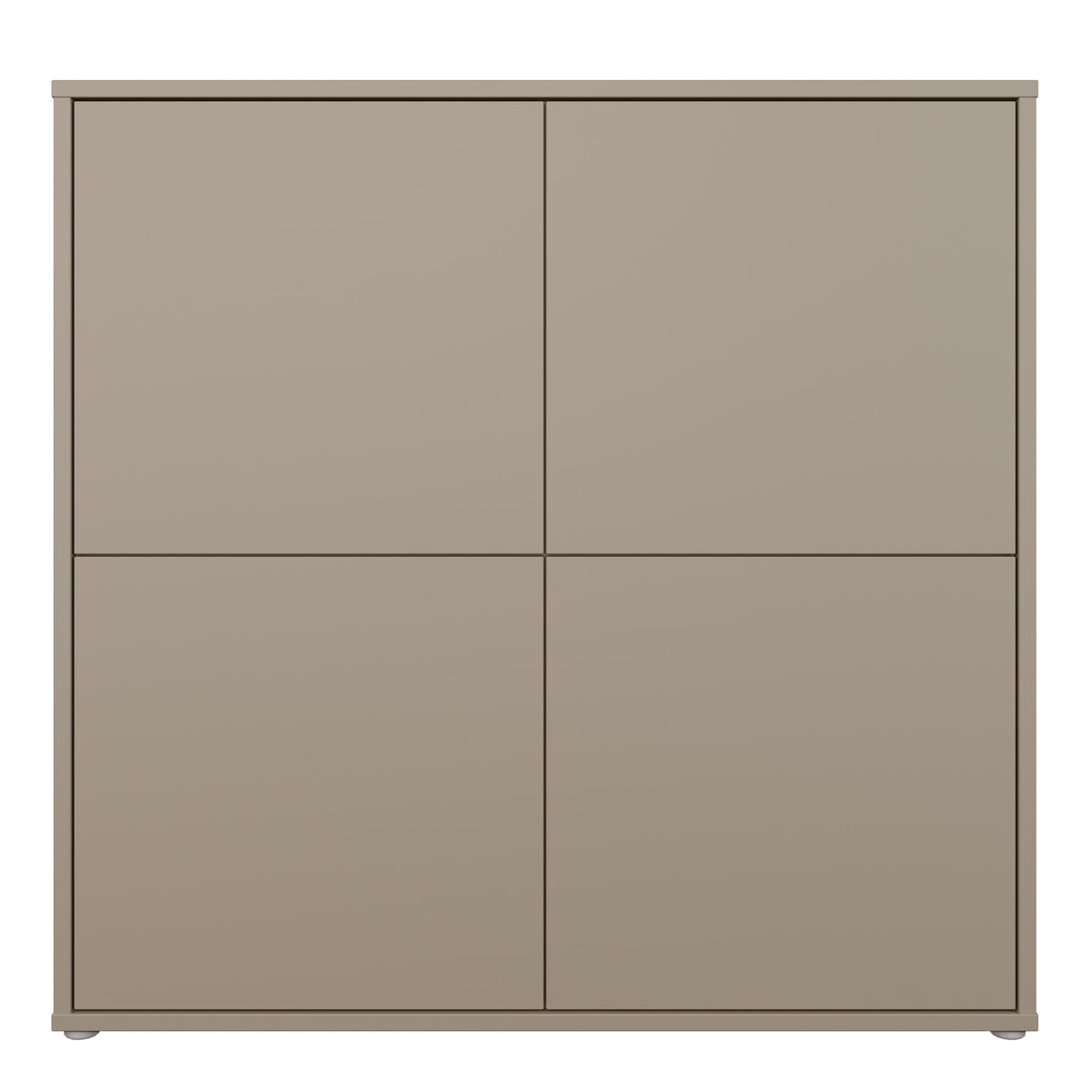 Alyson 4 Door Large Storage Cabinet with Push-to-Open Doors in Taupe